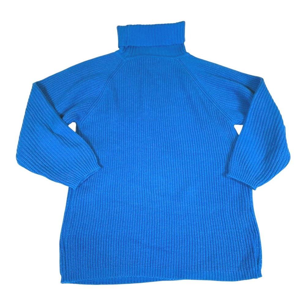 Vintage Sam & Max Blue Turtleneck Sweater Medium 80s 90s Acrylic‎ Made in Korea